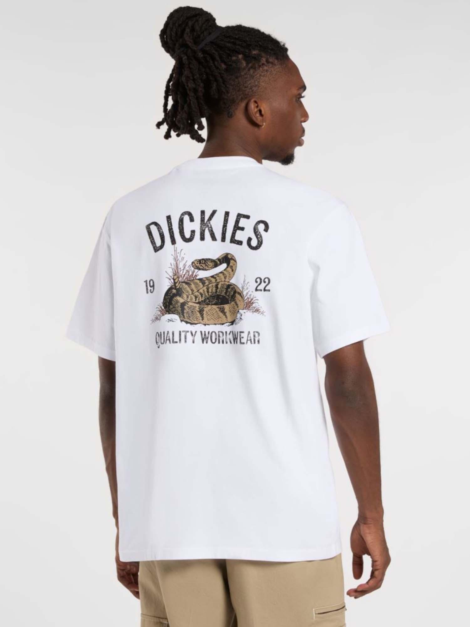 Men’s Short Sleeve T-Shirt Dickies Dickies Snake Ss Tee White