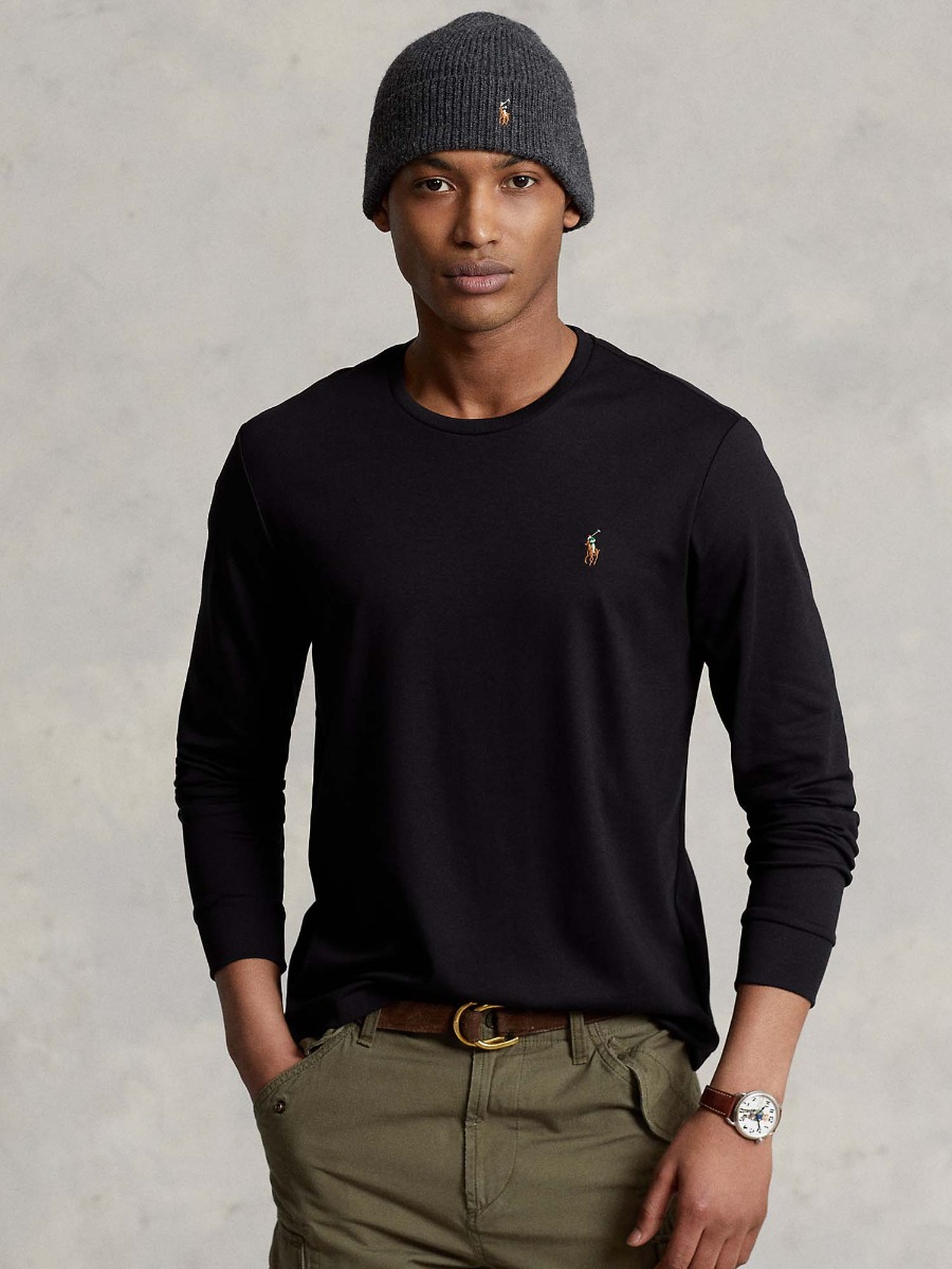 Polo Ralph Lauren Custom Slim Fit Long Sleeve Cotton T Shirt