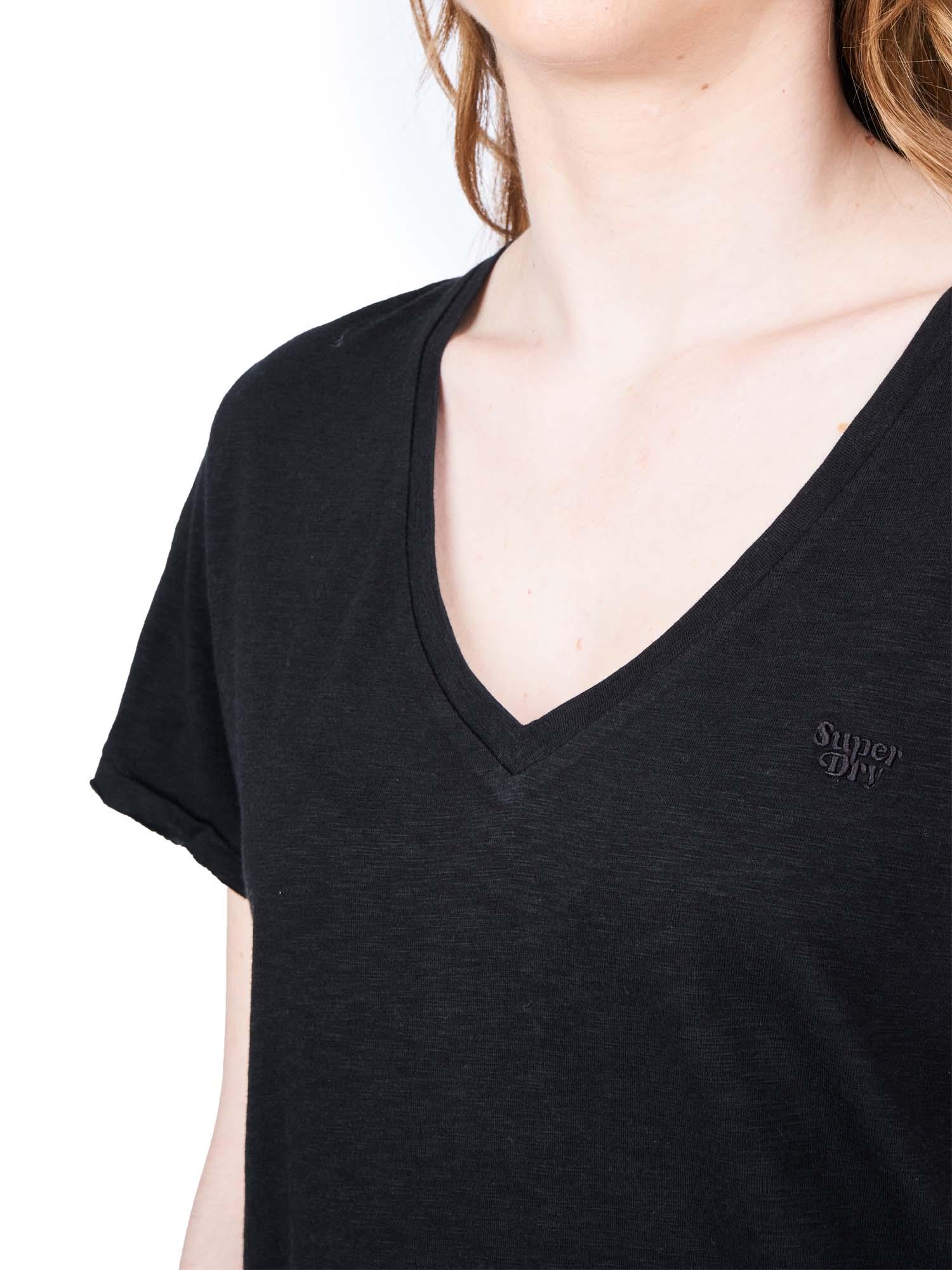 Superdry Γυναικεία Μπλούζα Studios Slub Emb Vee Tee W1011181A | V-Shirts