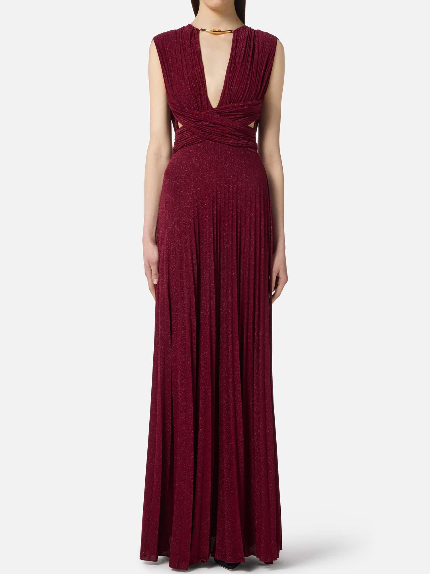 red carpet lurex jersey dress Elisabetta Franchi Γυναικείο Φόρεμα ABR1556E2 neck at the back.