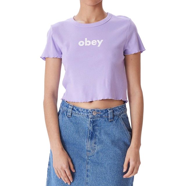Obey Γυναικεία Μπλούζα Lower Case 2 Cropped Emma Fitted Tee 263743411