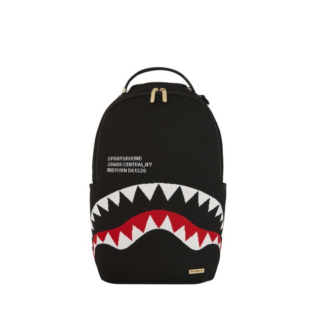 Sprayground Shark Central Knit Black Dlx-Knit Backpack B7570 - 731771
