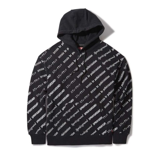 Sprayground Ανδρικό Φούτερ Sg Logo Repeat Hoodie Black 910SG9624