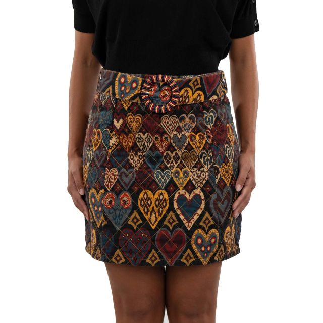 Farm Rio Γυναικεία Φούστα Hearts Ikat Skirt Black 325690