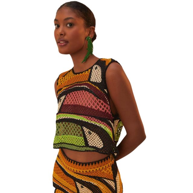 Farm Rio Γυναικεία Μπλούζα Toucan Tree Crochet Top 331969