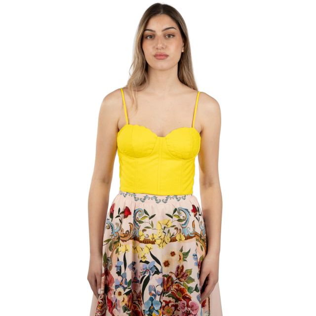 Farm Rio Γυναικεία Μπλούζα Yellow Sleeveless Shell Top 332190
