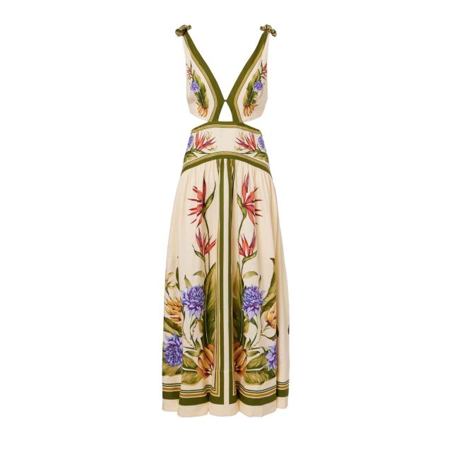 Farm Rio Tropical Scarf Sand Maxi Dress 349087 - 758234