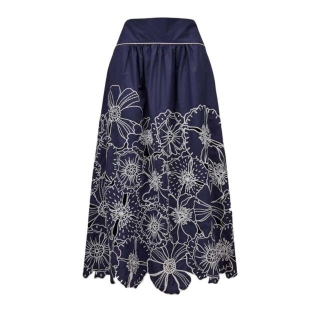 Farm Rio Γυναικεία Φούστα Flowers Richelieu Blue Skirt 349119