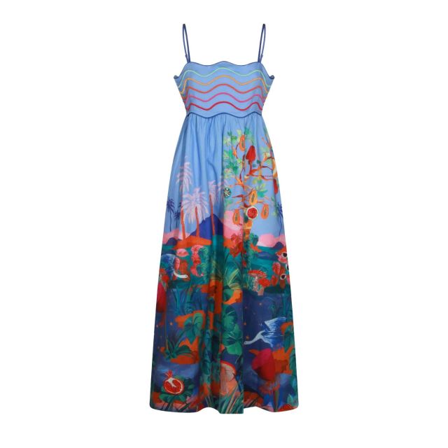 Farm Rio Γυναικείο Φόρεμα Dream Landscape Multicolor Sleeveless Maxi Dress 349147 - 758606