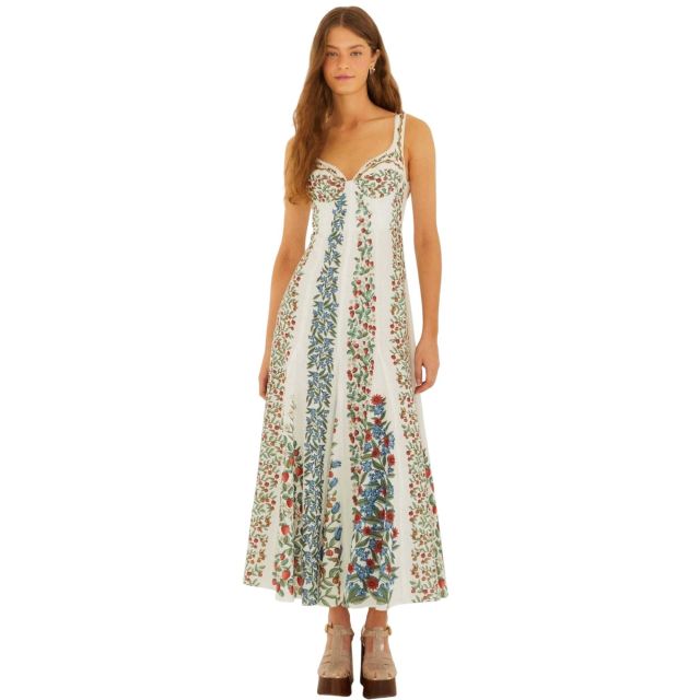 Farm Rio Γυναικείο Φόρεμα Fruit Beauty Off-White Maxi Dress 353561 - 758252