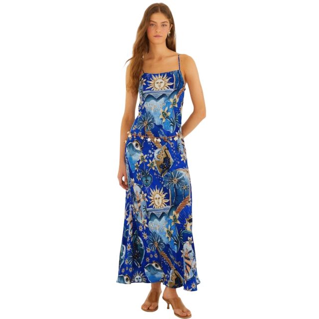 Farm Rio Γυναικείο Φόρεμα Mystical Blue Maxi Dress 358919