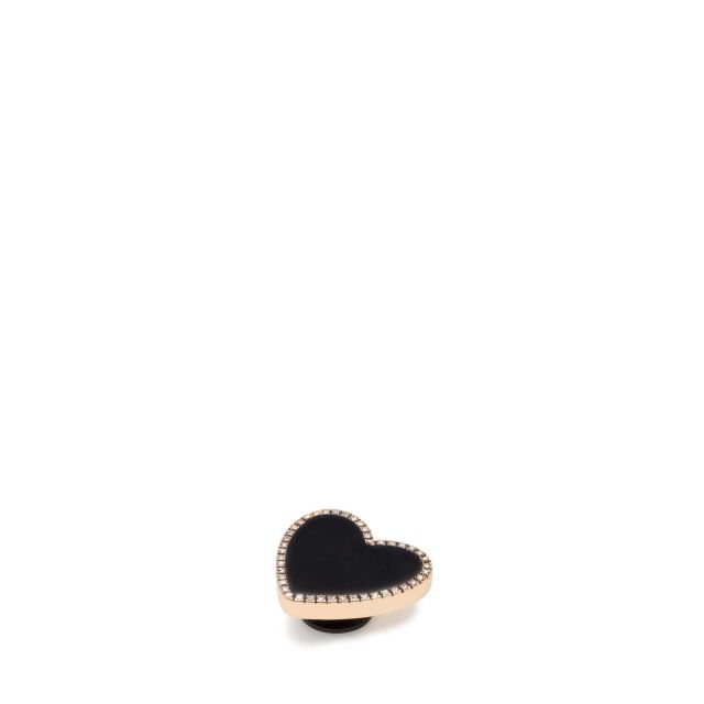 Crocs Jibbitz Charm Black Heart with Gold Outline 10011084
