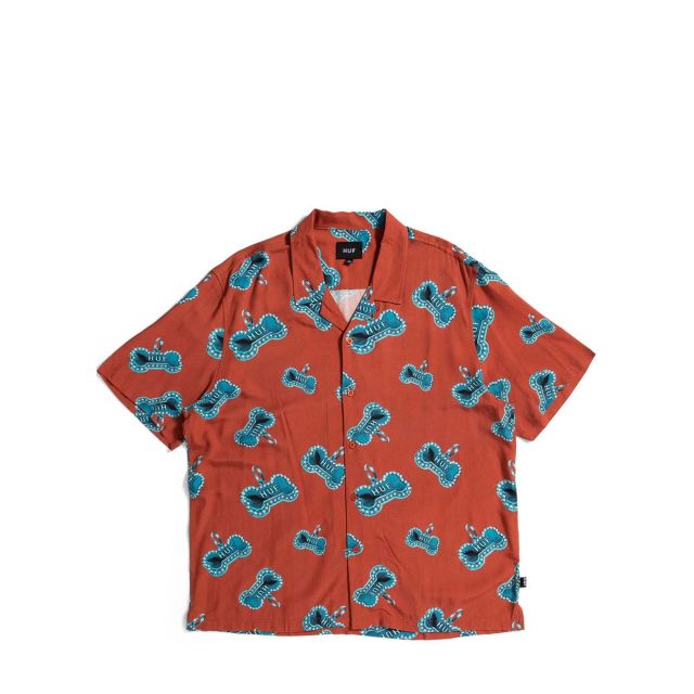 HUF Ανδρικό Πουκάμισο Bones S/S Resort Shirt BU00177