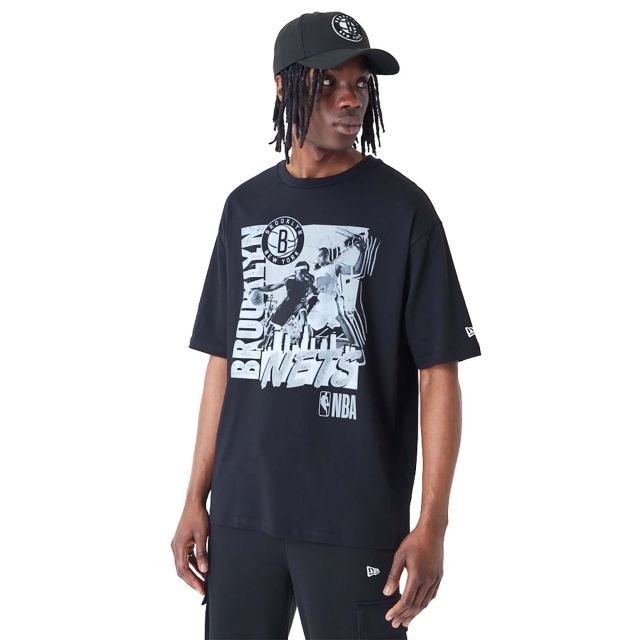 New Era Ανδρική Μπλούζα Nba Player Graphic Os Tee Bronet Blkwhi 60435500