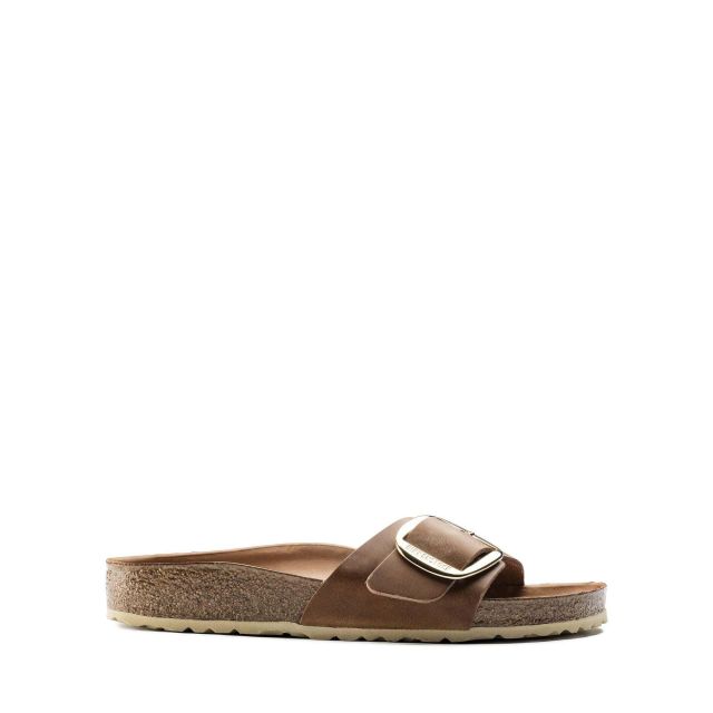 Birkenstock Γυναικεία Πέδιλα Leather Madrid Big Buckle Leoi Black Hex 1006524
