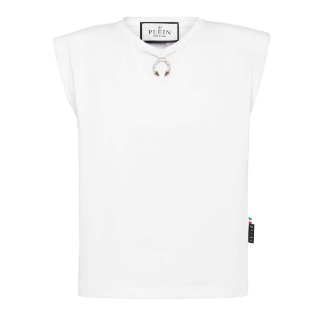 Philipp Plein Γυναικεία Μπλούζα Shoulder Pads Tank Top Basic SACC WTK2729 PJY002N