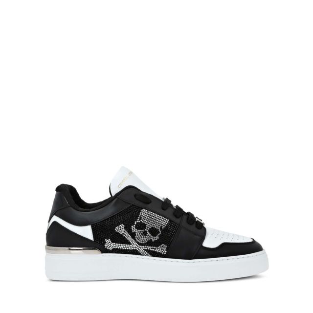 Philipp Plein Aνδρικά Παπούτσια Lo-Top Crystal Leather Sneakers Skull&Bones AADS USC0627 PLE005N