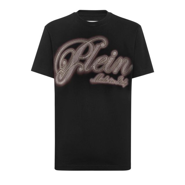 Philipp Plein Aνδρική Μπλούζα T-Shirt Basic Strass Signature FAEC MTK8538 PJY002N