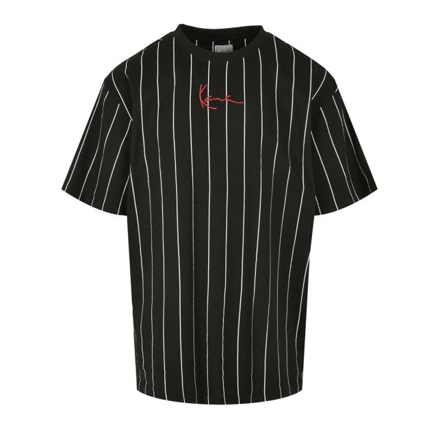 Karl Kani Ανδρική Μπλούζα Small Signature Pinstripe Black/White KKMQ32063BLK
