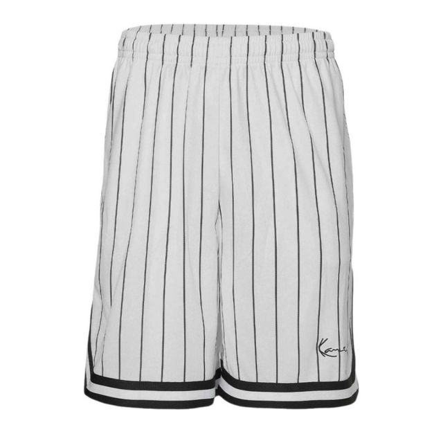 Karl Kani Ανδρική Βερμούδα Small Signature Pinstripe Mesh Shorts White/Black KM-PS011-002-02