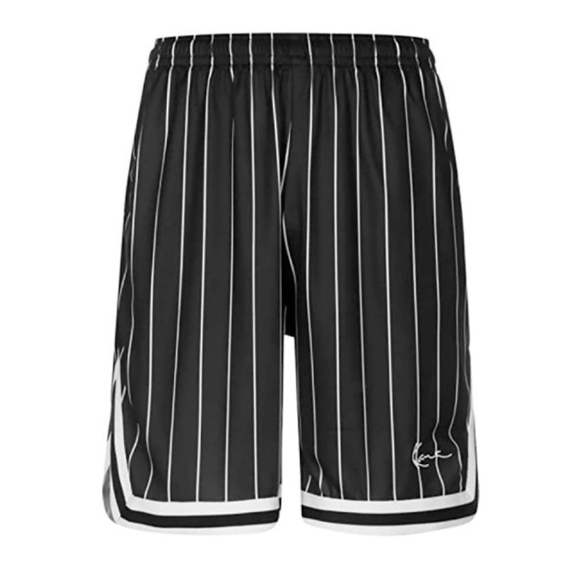 Karl Kani Ανδρική Βερμούδα Small Signature Pinstripe Mesh Shorts Black/White KM-PS011-001-02