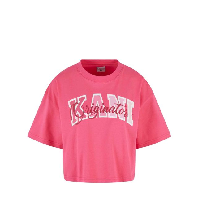Karl Kani Γυναικεία Μπλούζα Serif Originator Crop Tee Pink KW242-026-1
