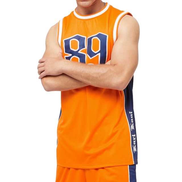 Karl Kani Ανδρική Μπλούζα Og Block Basketball Tank Orange / Navy KM242-040-1