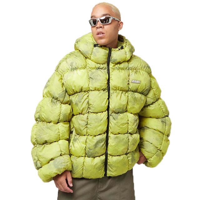 Karl Kani Ανδρικό Μπουφάν Sport Patch Square Quilted Tie Dye Puffer Jacket Lime Green KM243-046