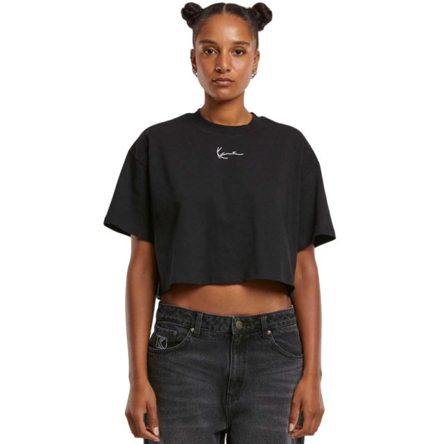 Karl Kani Γυναικεία Μπλούζα Small Signature Essential Crop Tee Black KW-TE051-001-01
