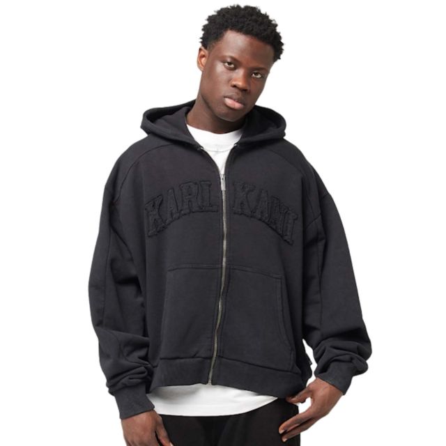 Karl Kani Ανδρική Ζακέτα College Heavy Crop Zip Hoodie Black KM251-024-3