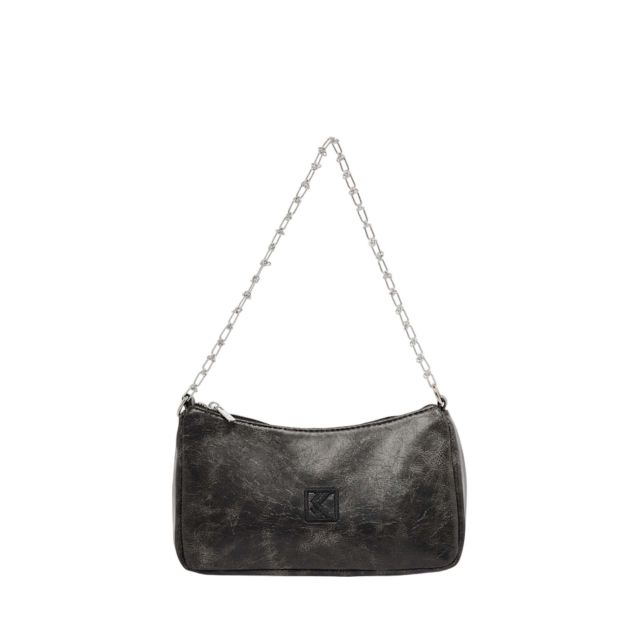 Karl Kani Γυναικεία Τσάντα Og Crackle Pu Knot Chain Shoulder Bag Black KA251-018