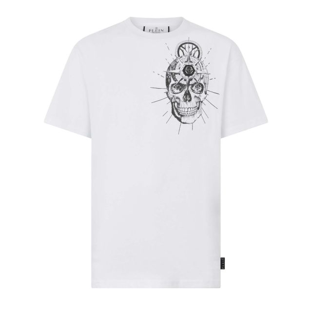 Philipp Plein Ανδρική Μπλούζα Round Neck T-Shirt Skull Tattoo SAFC MTK8857 PJY002N