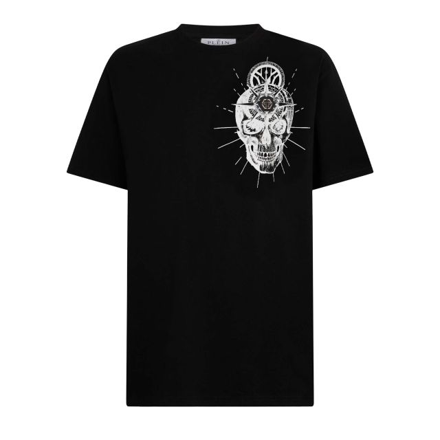 Philipp Plein Ανδρική Μπλούζα Round Neck T-Shirt Skull Tattoo SAFC MTK8857 PJY002N