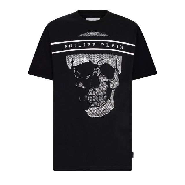 Philipp Plein Ανδρική Μπλούζα Round Neck T-Shirt Skull Logo Line SAFC MTK8881 PJY002N