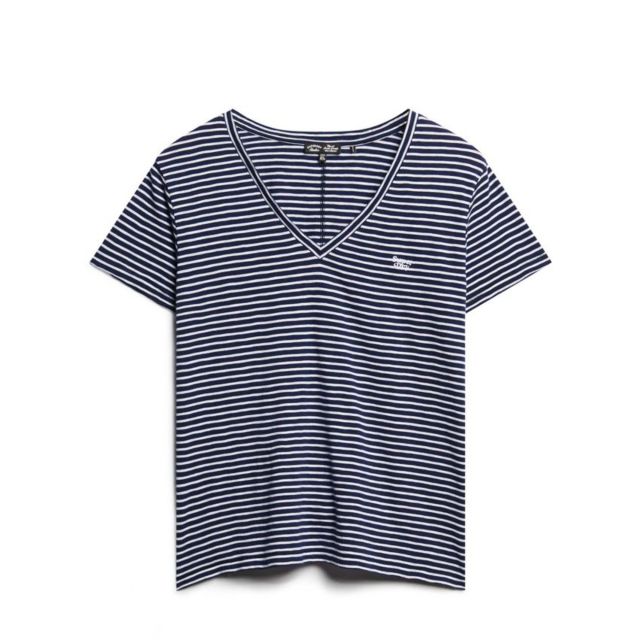 Superdry Γυναικεία Μπλούζα Studios Slub Emb Vee Tee W1011494A