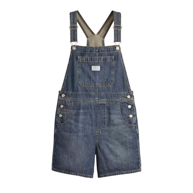 Levi's Γυναικεία Σαλοπέτα Utility Shortall Dark Indigo - Worn In 001UY-0011