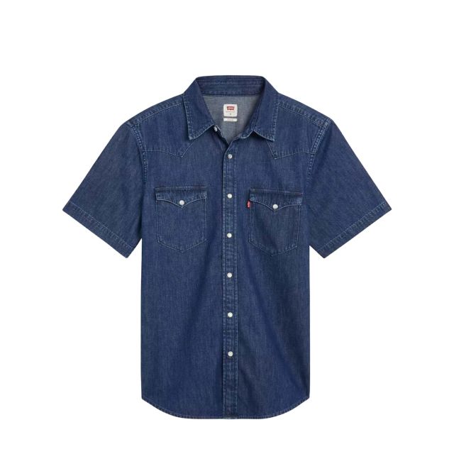 Levi's Ανδρικό Πουκάμισο Ss Classic Western Dark Indigo - Worn In 86626-0012