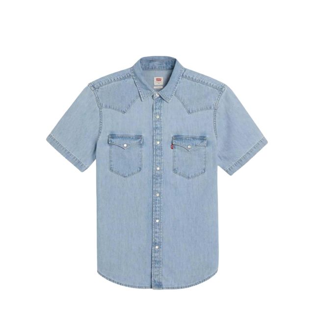 Levi's Ανδρικό Πουκάμισο Ss Classic Western Med Indigo - Flat Finish 86626-0014