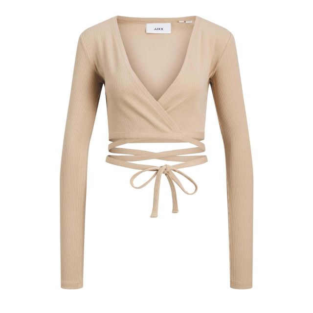 Jack & Jones JJXX Γυναικεία Μπλούζα Jxfrances Str Ls Wrap Rib Top Jrs 12228273