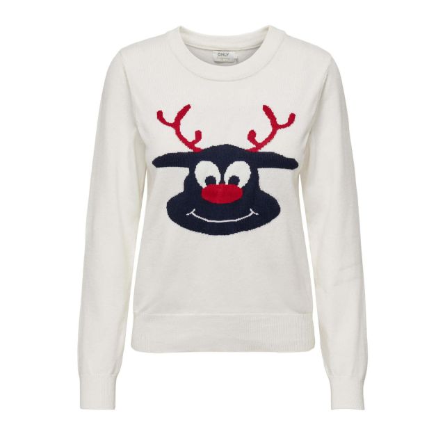 Only Γυναικεία Μπλούζα Onlxmas Reindeer Ls O-Neck Box Knt 15302939 - 604455