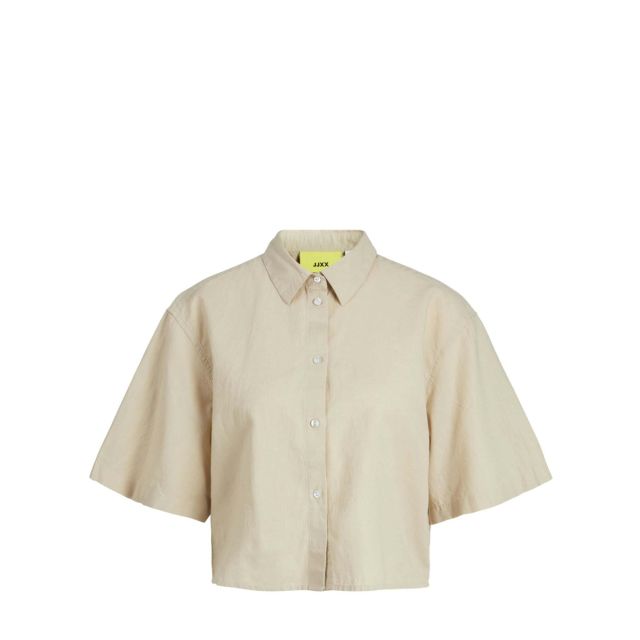 Jack & Jones JJXX Γυναικείο Πουκάμισο Jxlulu Ss Cropped Linen Blend Shirt Wvn 12231335