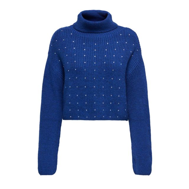 Only Γυναικεία Μπλούζα Onlrosie Ls Cropped Rollneck Bling Knt 15328433