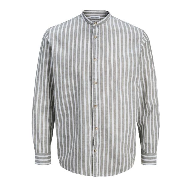 Jack & Jones Ανδρικό Πουκάμισο Jjesummer Linen Blend Band Shirt L/S Sn 12289184