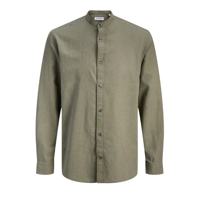 Jack & Jones Jjesummer Linen Blend Band Shirt L/S Sn 12289184
