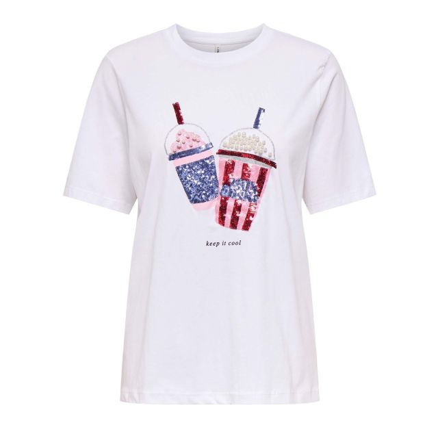 Only Γυναικεία Μπλούζα Onlburst Life S/S Popcorn Top Box Jrs 15343431