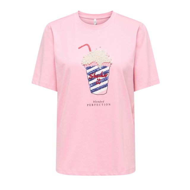 Only Γυναικεία Μπλούζα Onlburst Life S/S Popcorn Top Box Jrs 15343431