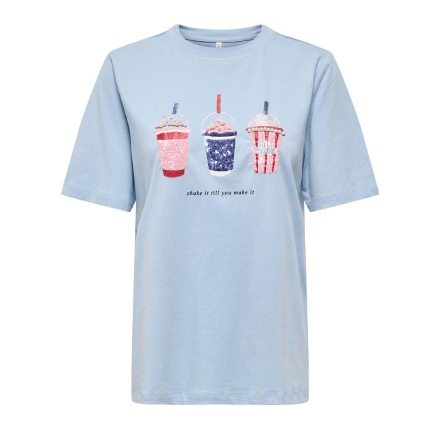Only Γυναικεία Μπλούζα Onlburst Life S/S Popcorn Top Box Jrs 15343431