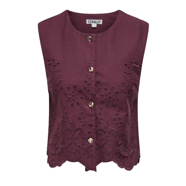 Only Γυναικεία Μπλούζα Onlreya S/L Bro Anglaise Waistcoat Pnt 15374075 - 741734
