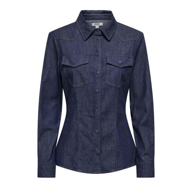 Only Γυναικείο Πουκάμισο Onlolivia L/S Fitted Dnm Shirt Dnm Qyt 15377171 - 773050
