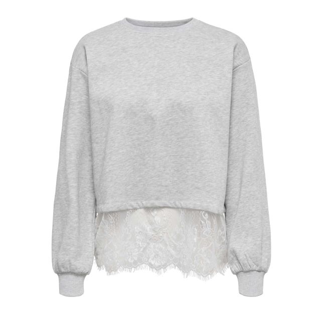 Only Γυναικείο Φούτερ Onlmimi L/S Lace Detail Cs Swt 15391198
